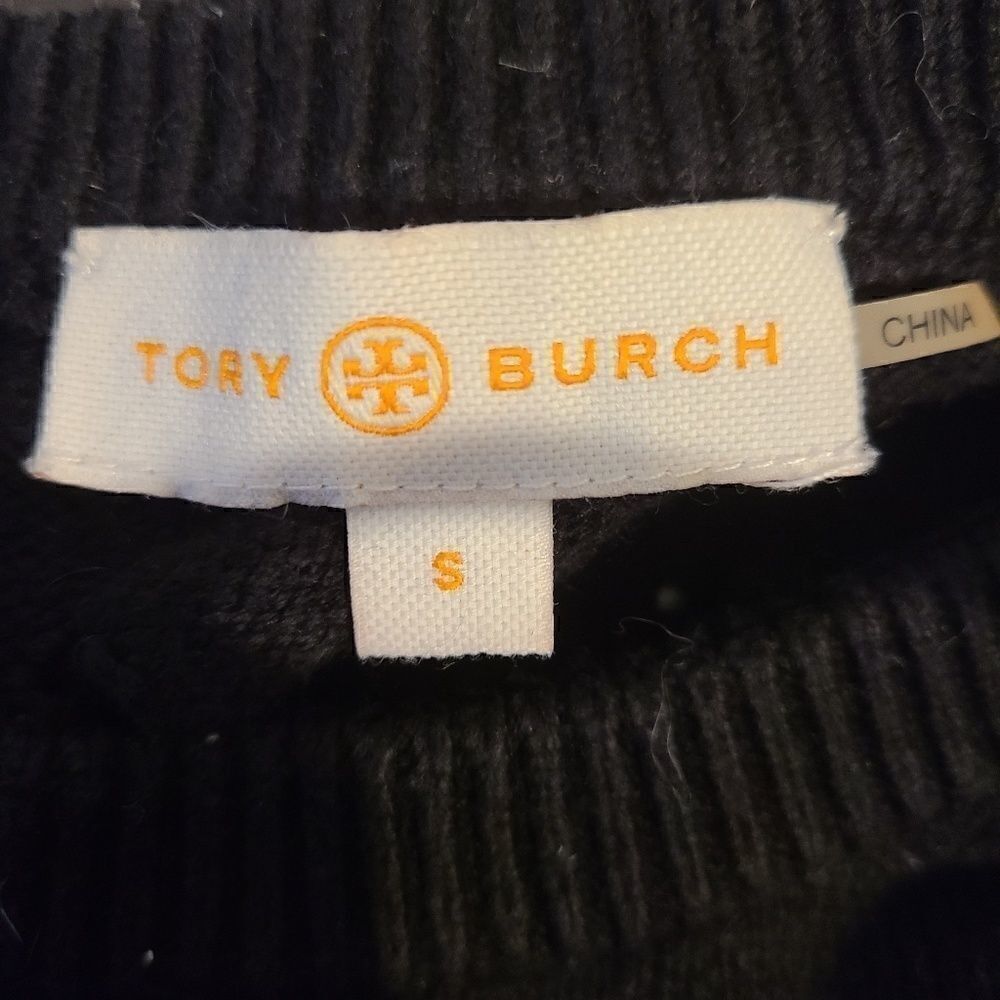 Tory Burch Black Basket Knit Sweater S - Picture 7 of 8
